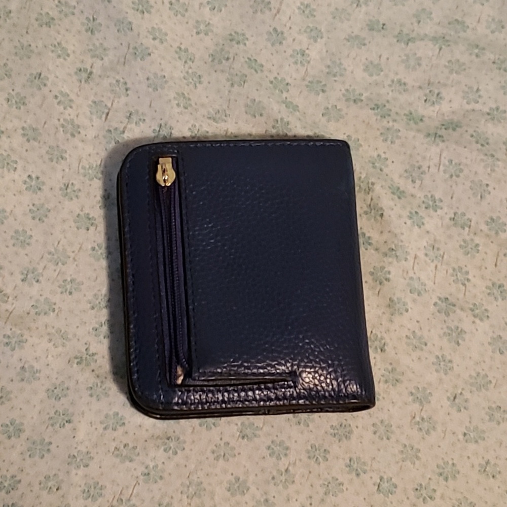Womens blue leather wallet - Picture 4 of 5